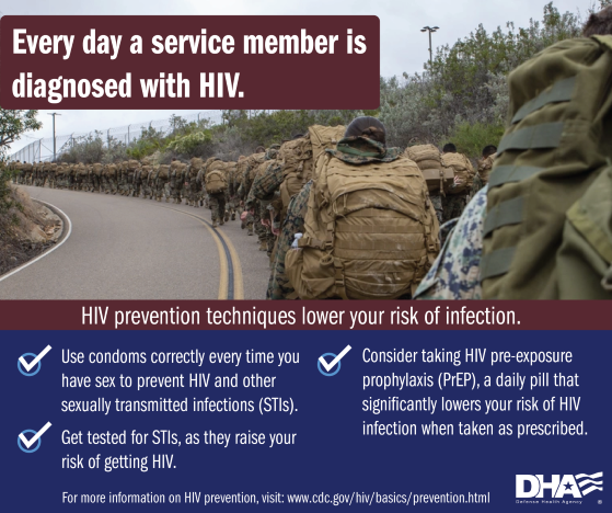 Link to Infographic: HIV PrEP Infographic - Every day a service member is diagnosed with HIV. 
