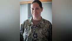 Navy Lt. Joelle Borja posing for a picture