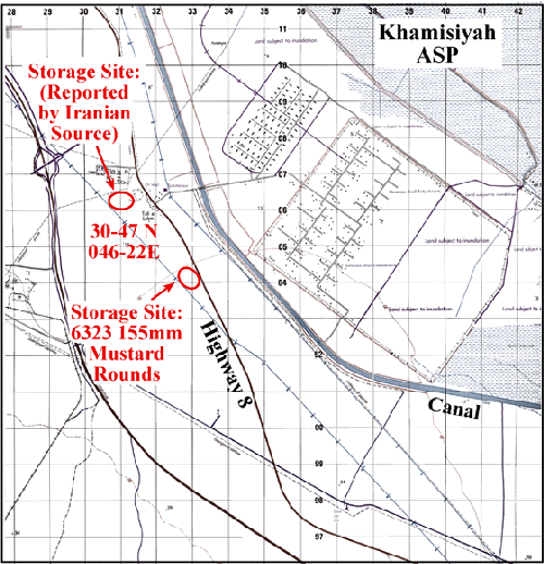 Figure 13. Mustard rounds and possible chemical munitions storage sites