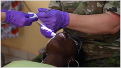 Military personnel providing care for patients