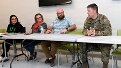 U.S. Army Yuma Proving Ground Chaplain Byron Denman (right) participated in a ‘Stop the Stigma’ mental health panel discussion with other community members