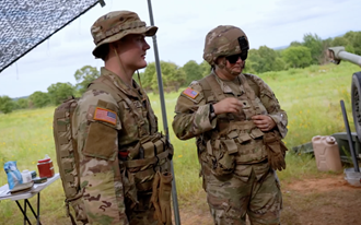 Link to Video: Army Spc. Gavyn Edwards, a combat medic assigned to 1st Battalion, 206th Field Artillery Regiment, 39th Infantry Brigade Combat Team, monitors hydration, nutrition, and overall condition, and teaches quick stretches to help prevent back injuries.