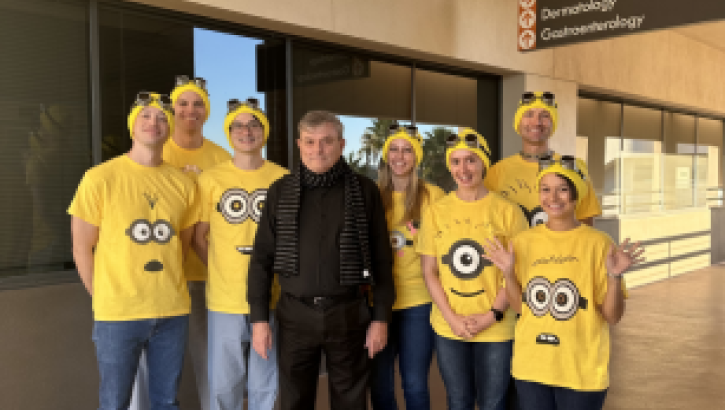 NMCSD Dermatology residents and the Dermatology Associate Program Director celebrate Halloween with coordinating costumes.
