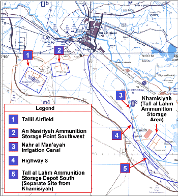 Figure 7. Area features surrounding Khamisiyah