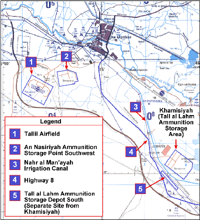Figure 7. Area features surrounding Khamisiyah