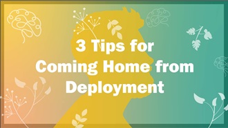 Link to Video: Image states three tips for coming home from deployment.