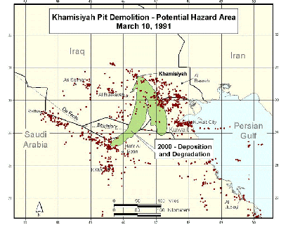 Figure 44. 2000 Potential Hazard area for Day 1: March 10, 1991