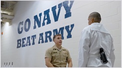 Military personnel talking