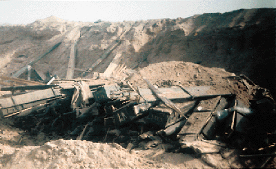 Figure 28.  One stack of 122mm rockets in the Pit after demolition; picture courtesy of Commander, 307th Engineer Battalion