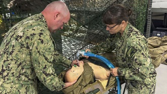 Link to Photo: Navy Medical personnel train patient transport capabilities at Naval Medical Center Camp Lejeune