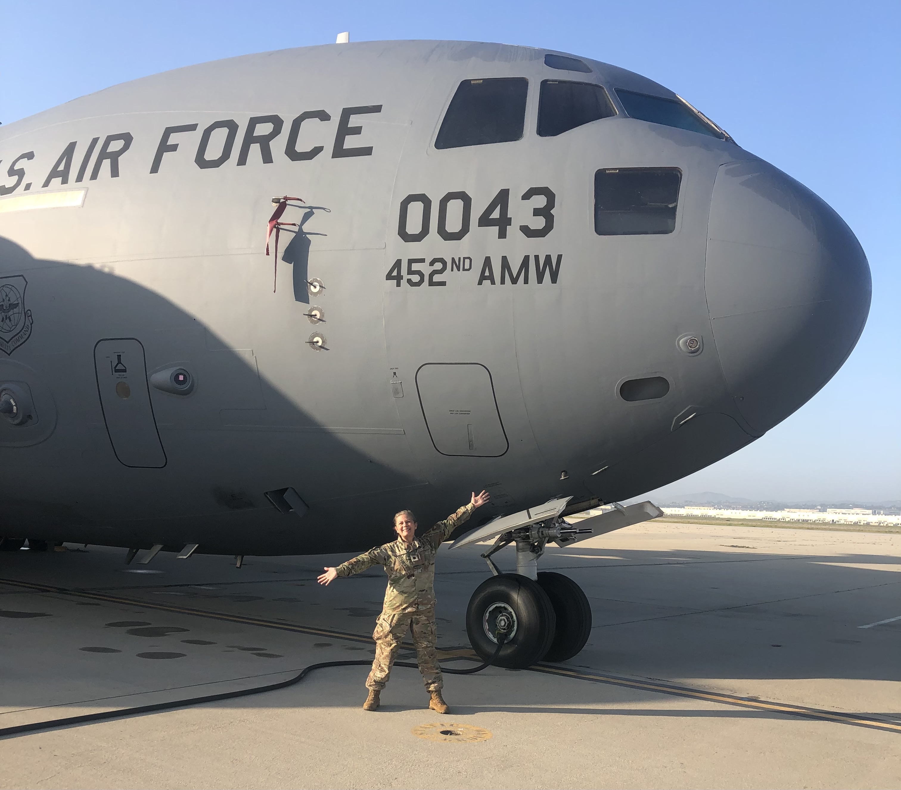 Lt. Col. Katherine Cruz with the 452nd Aeromedical Staging Squadron