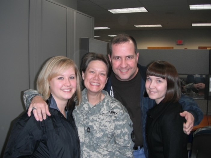 Debby O’Donnell with family prior to deploying to Afghanistan in 2010