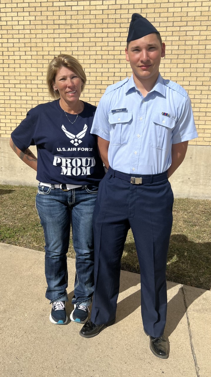Joellen Wright with Air Force son