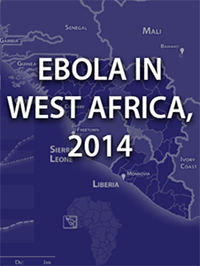 This graphic shows a thumbnail image from the Ebola in West Africa, 2014 interactive product. The image displays West Africa. Click the image to view the Ebola in West Africa, 2014 interactive product.