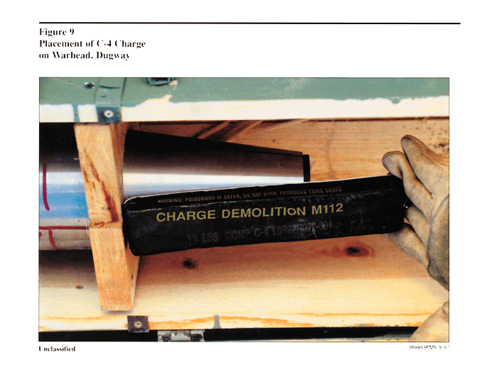 Figure 9: Placement of C-4 Charge on Warhead, Dugway