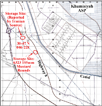 Figure 13. Mustard rounds and possible chemical munition storage sites