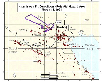 Figure 47. 1997 Potential Hazard area for Day 3: March 12, 1991