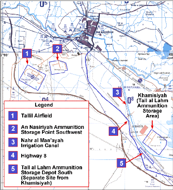 Figure 7. Area feature surrounding Khamisiyah