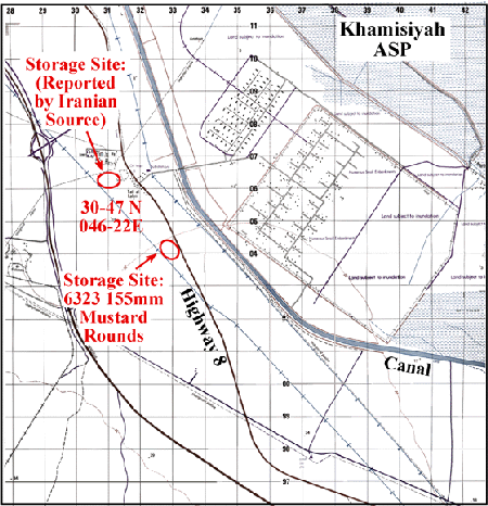 Figure 13. Mustard rounds and possible chemical munitions storage sites