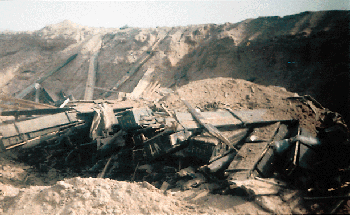 Figure 28.  One stack of 122mm rockets in the Pit after demolition; picture courtesy of Commander, 307th Engineer Battalion