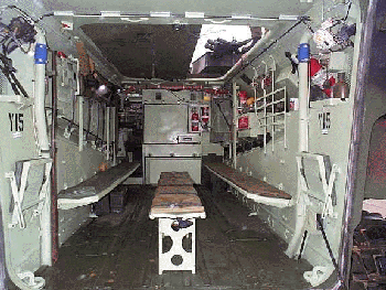 Figure 10. The interior of an AVV. Fifteen infantrymen and one crewman sat here, and two crewman and an infantry commander sat in forward positions