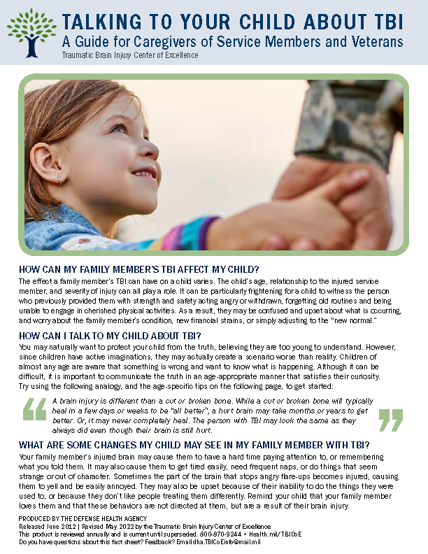 Thumbnail image of the Talking to Your Child Fact Sheet