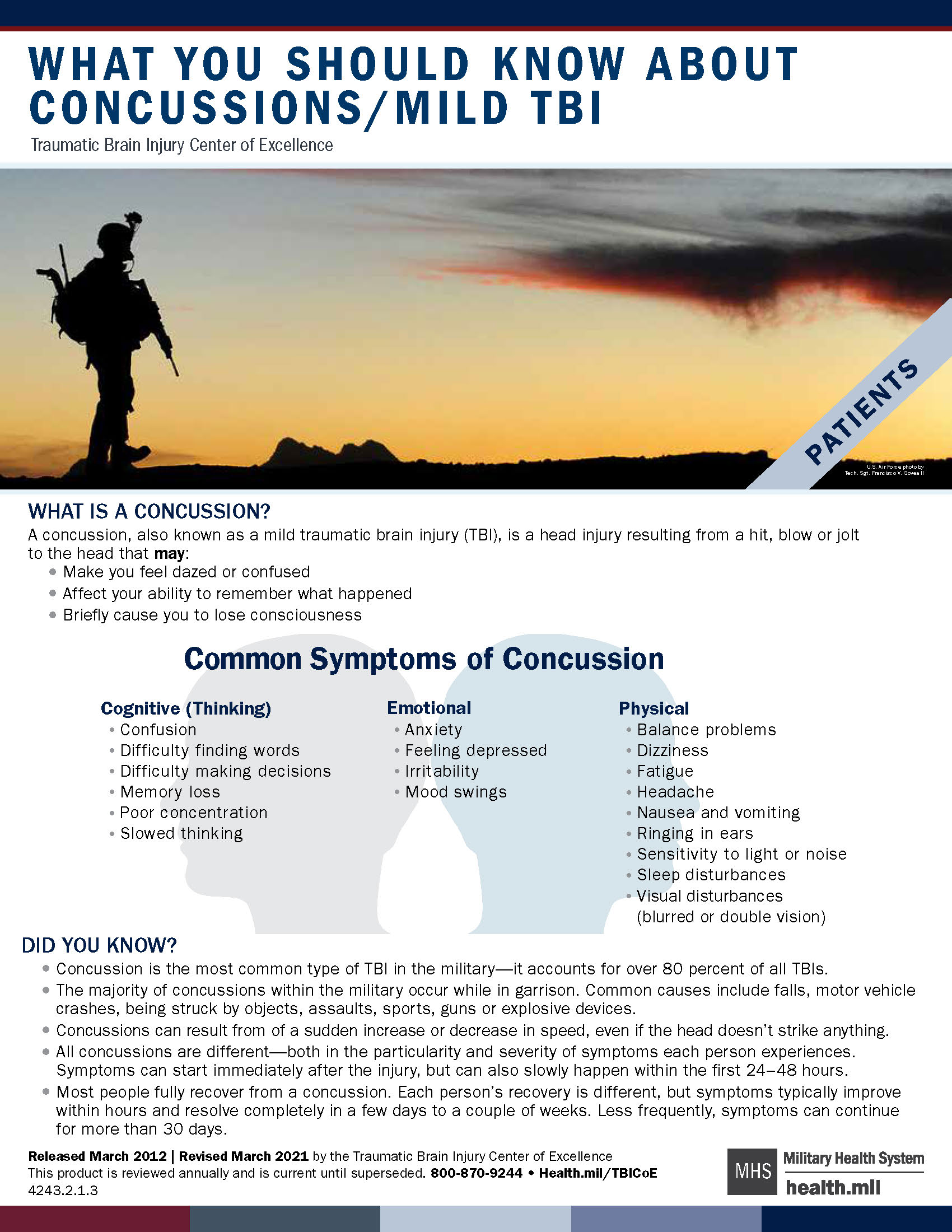What You Should Know About Concussions Fact Sheet
