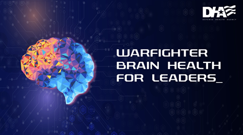 Thumbnail image of the intro screen of the Warfighter Brain Health for Leaders Training Video.