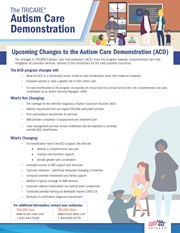 Link to biography of Upcoming Changes to the Autism Care Demonstration