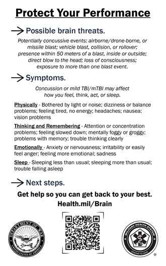 Link to Infographic: Protect Your Performance resource card, black and white version, 5x8.