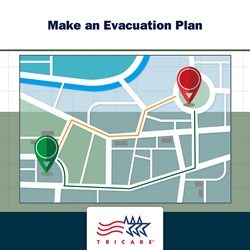 Image of map with text "Make Evacuation Plan"