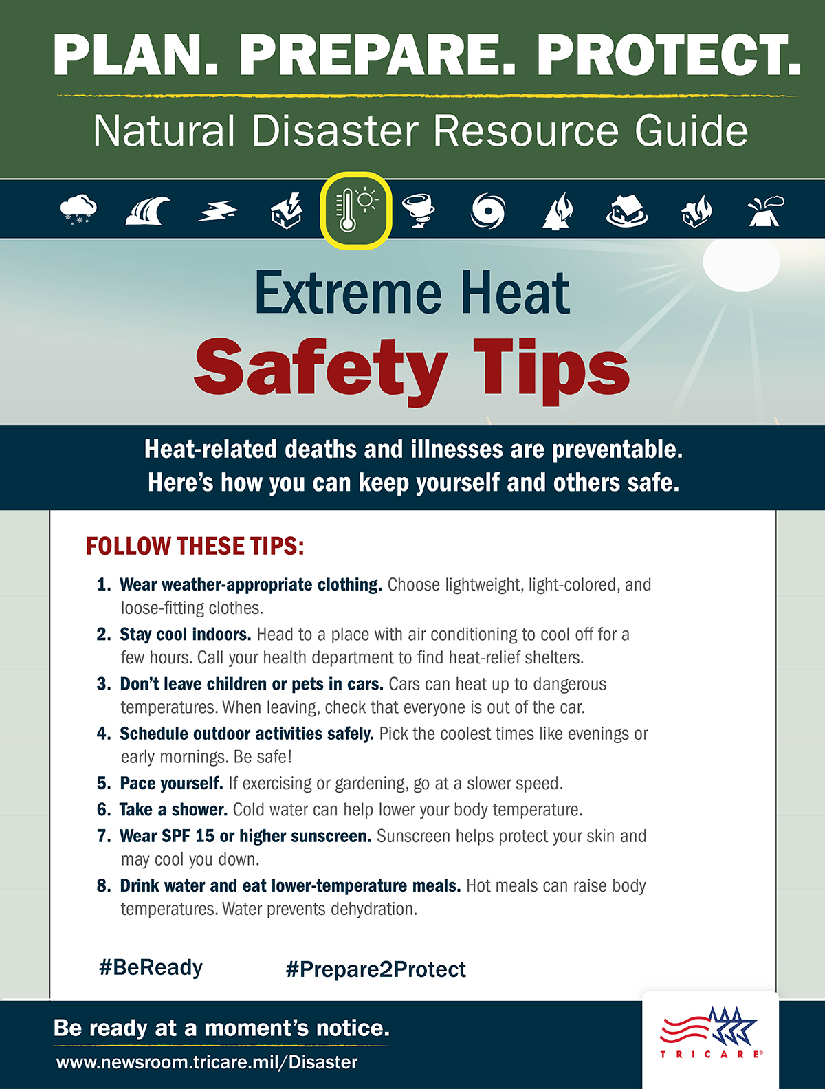 Link to Infographic: Infographic offers general safety tips for situations of extreme heat.