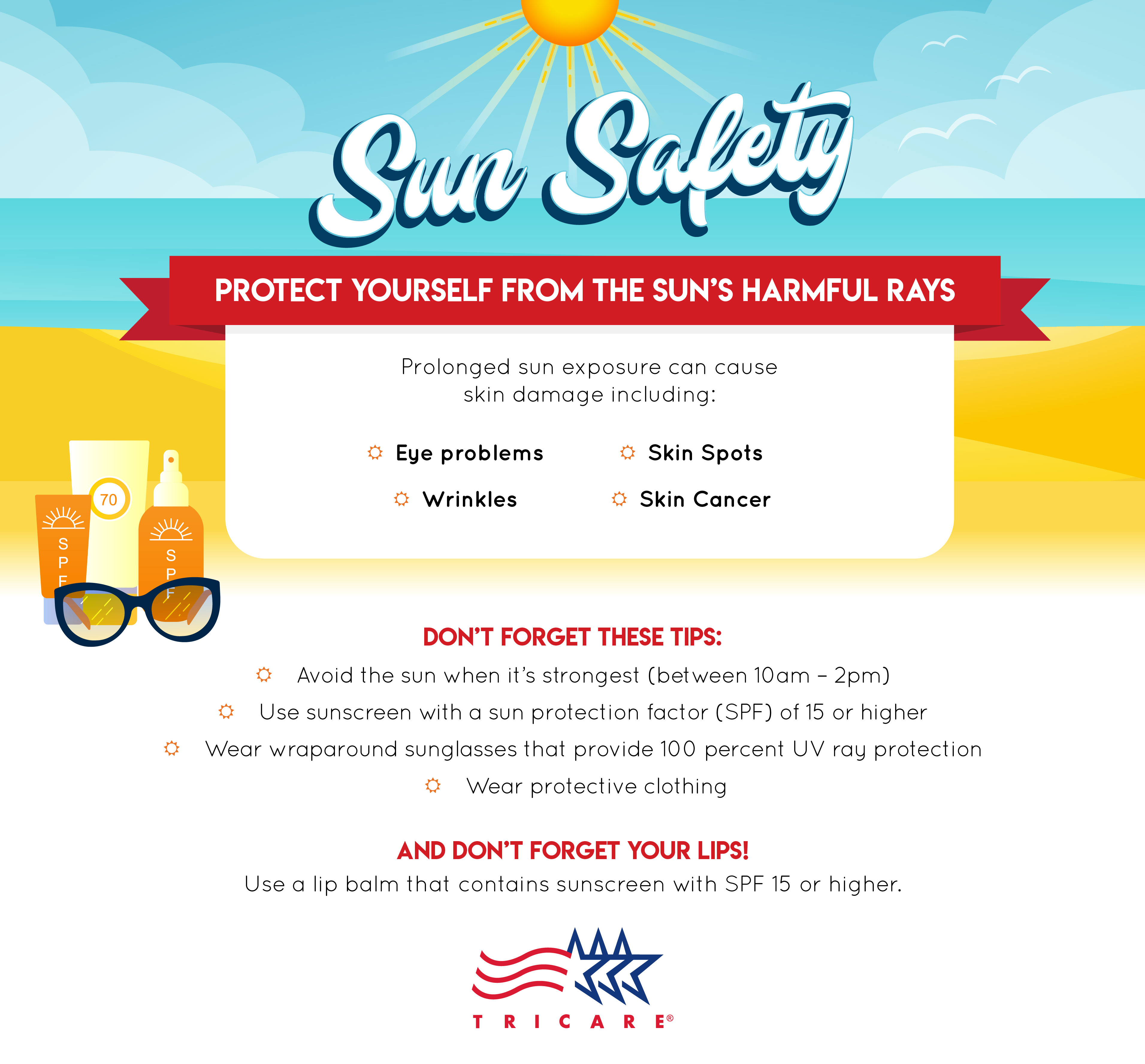 This infographic provides information on ways to protect yourself from the sun's harmful rays. 