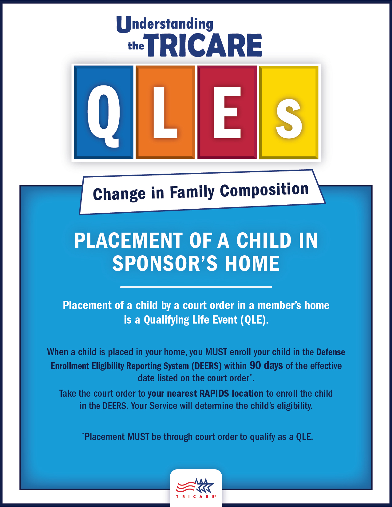 TRICARE QLE: Court Placement of a Child
