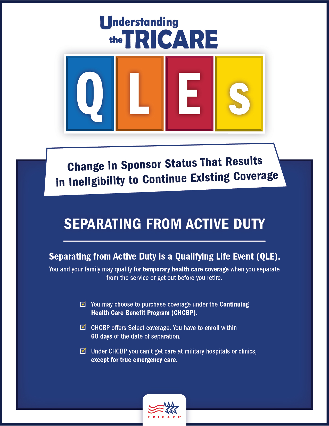 TRICARE QLE: Separating from Active Duty