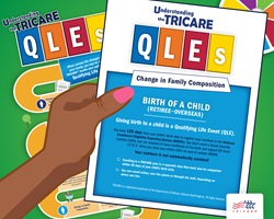 This image describes how giving birth overseas in a retiree family may change your TRICARE plan options