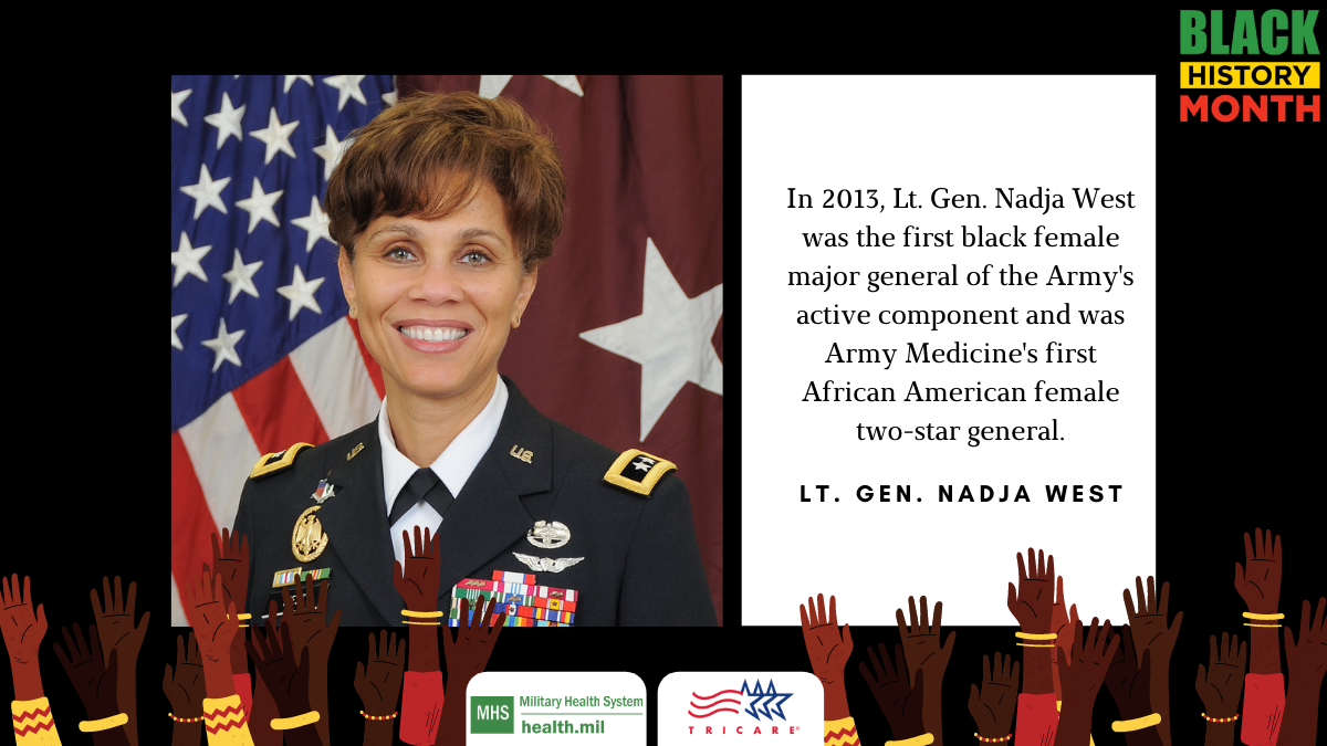 In 2013, Lt. Gen. Nadja West was the first black female major general of the Army