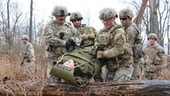 U.S. Army National Guard soldiers completing a combat lifesaver course