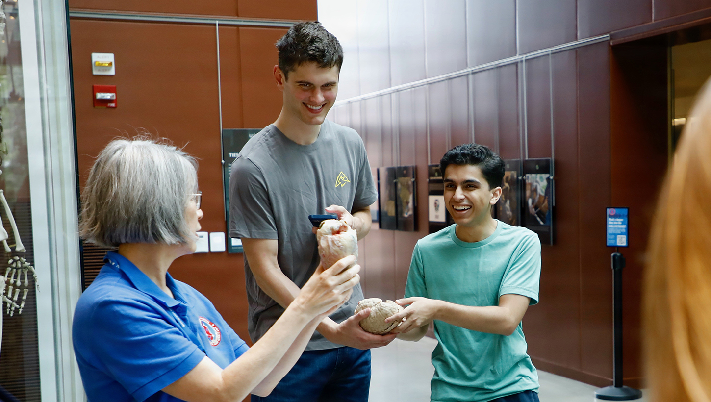 Interns presenting items
