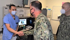 Military medical personnel in Navy hospital