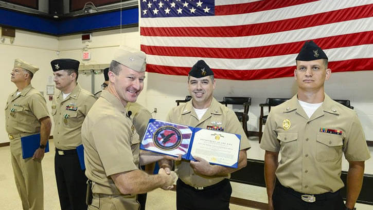 Military personnel at awards ceremony