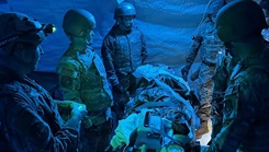 Reserve members stand up an operational medical staging facility from the ground up at Camp Shelby, Miss. during Patriot Medic 2026
