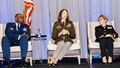 Military personnel in panel discussion