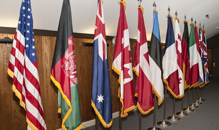 National flags representing the 13 countries who attended the 2015 Warrior Care in the 21st Century symposium were on display at last year's event in Bethesda, Maryland