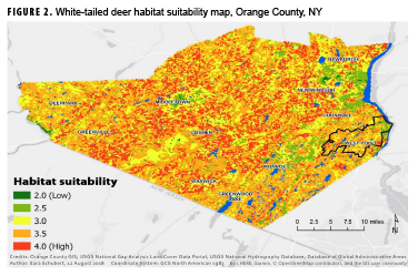 White-tailed deer habitat suitability map, Orange County, NY