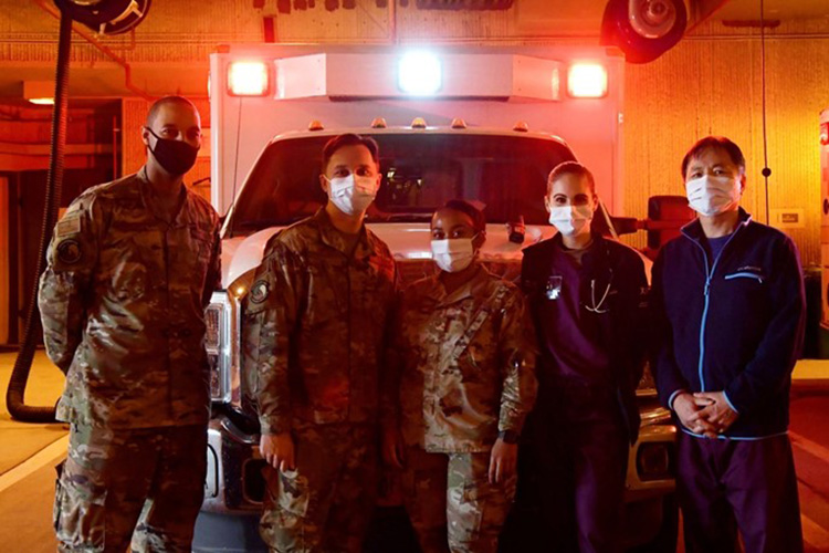 51st Medical Group emergency department staff pose for a photo at Osan Air Base, Republic of Korea, Nov. 18, 2020. Emergency department medics provide quick-thinking actions and treatments to prevent serious ailments and further disabilities until patients can receive care from other medical departments. (U.S. Air Force photo by Senior Airman Noah Sudolcan)