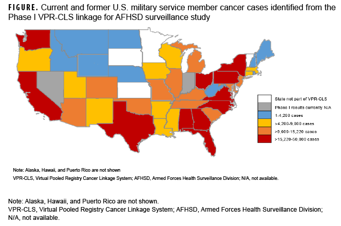 Current and former U.S. military service member cancer cases identified from the Phase I VPR-CLS linkage for AFHSD surveillance study
