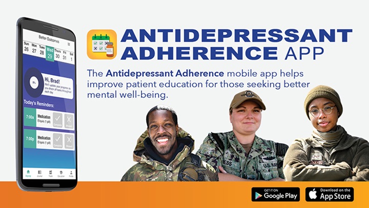 Image of Infographic for the Antidepressant Adherence app.