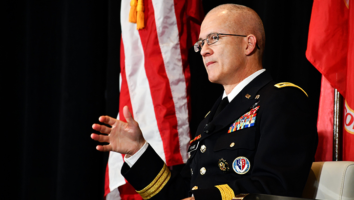 Image of Army Lt. Gen. (Dr.) Ronald J. Place, director of the Defense Health Agency making remarks.