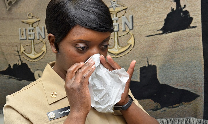 Many people are sick with colds and flu this season. The flu is peaking earlier this year than usual, with widespread cases reported in every state across the continental U.S., according to the Centers for Disease Control and Prevention.(U.S. Navy photo by Petty Officer 1st Class Jacob Sippel)